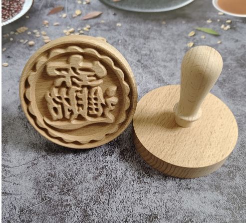 UA116(手把)木印章(10cm)-龍鳳